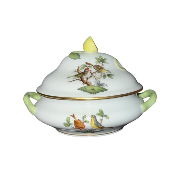 Vintage HEREND Rothschild Bird Mini Tureen & Lid 6017 RO Made in HUNGARY - Picture 1 of 11